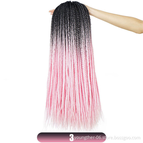 High Temperature Fiber Synthetic Wholesale Box Braids Crochet Twist Synthetic Hair For Braiding